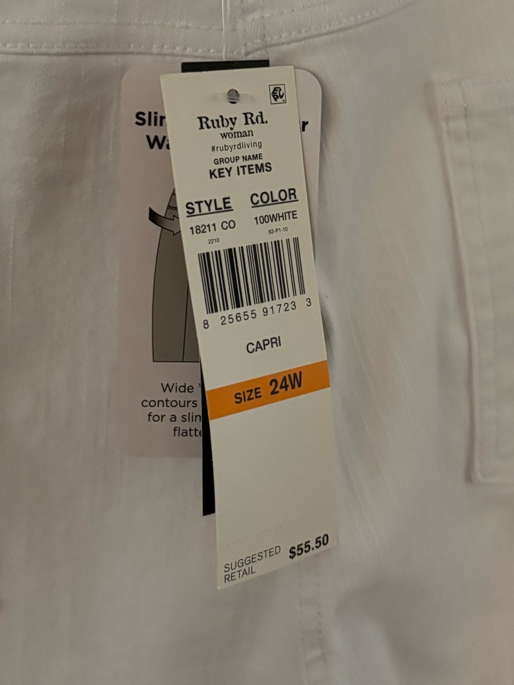 Ruby Rd. White Pull-On Crop Pants - Picture 2 of 9